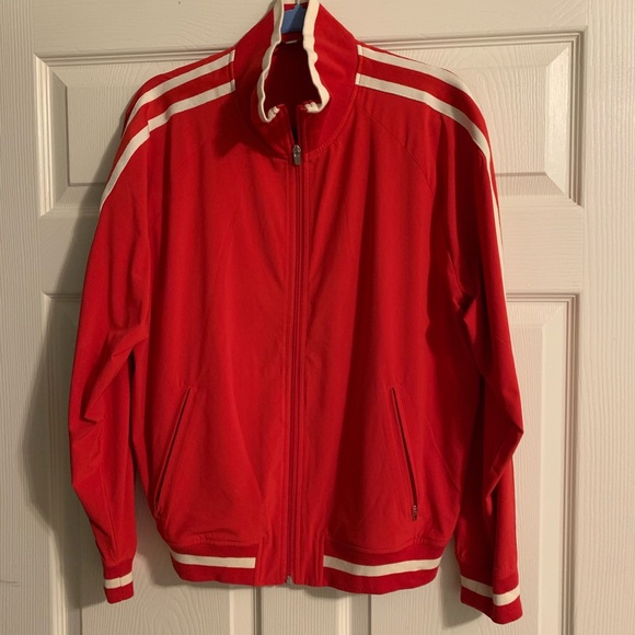 Jackets & Coats Athleta Varsity Track Jacket Red White Stripe L